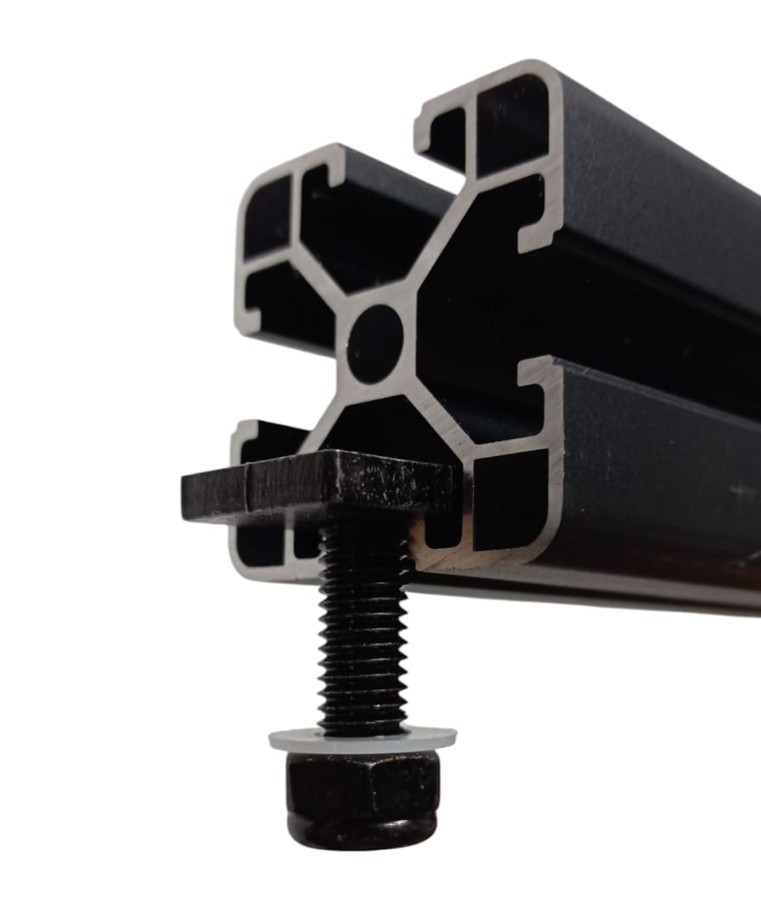 2x OZ4040 Black Anodized 6063-T5 Aluminium Extrusion T-Slot Profile