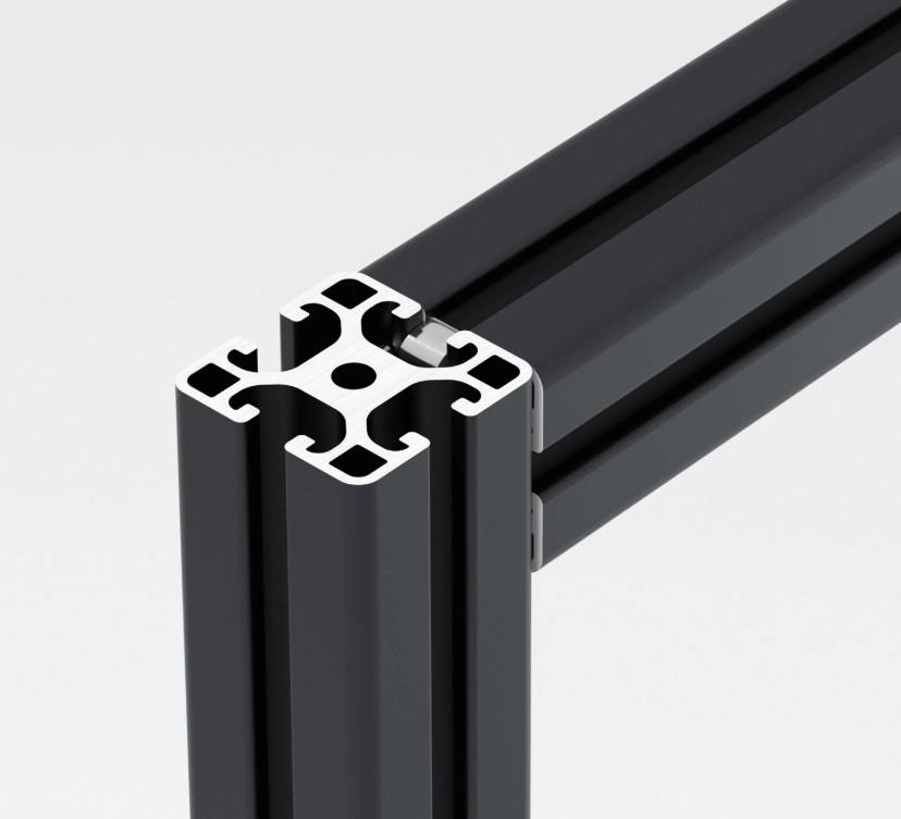 2x OZ4040 Black Anodized 6063-T5 Aluminium Extrusion T-Slot Profile