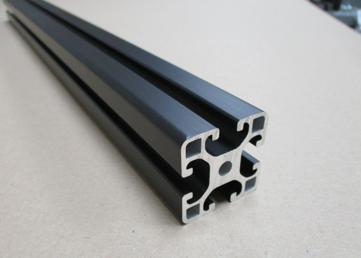 2x OZ4040 Black Anodized 6063-T5 Aluminium Extrusion T-Slot Profile