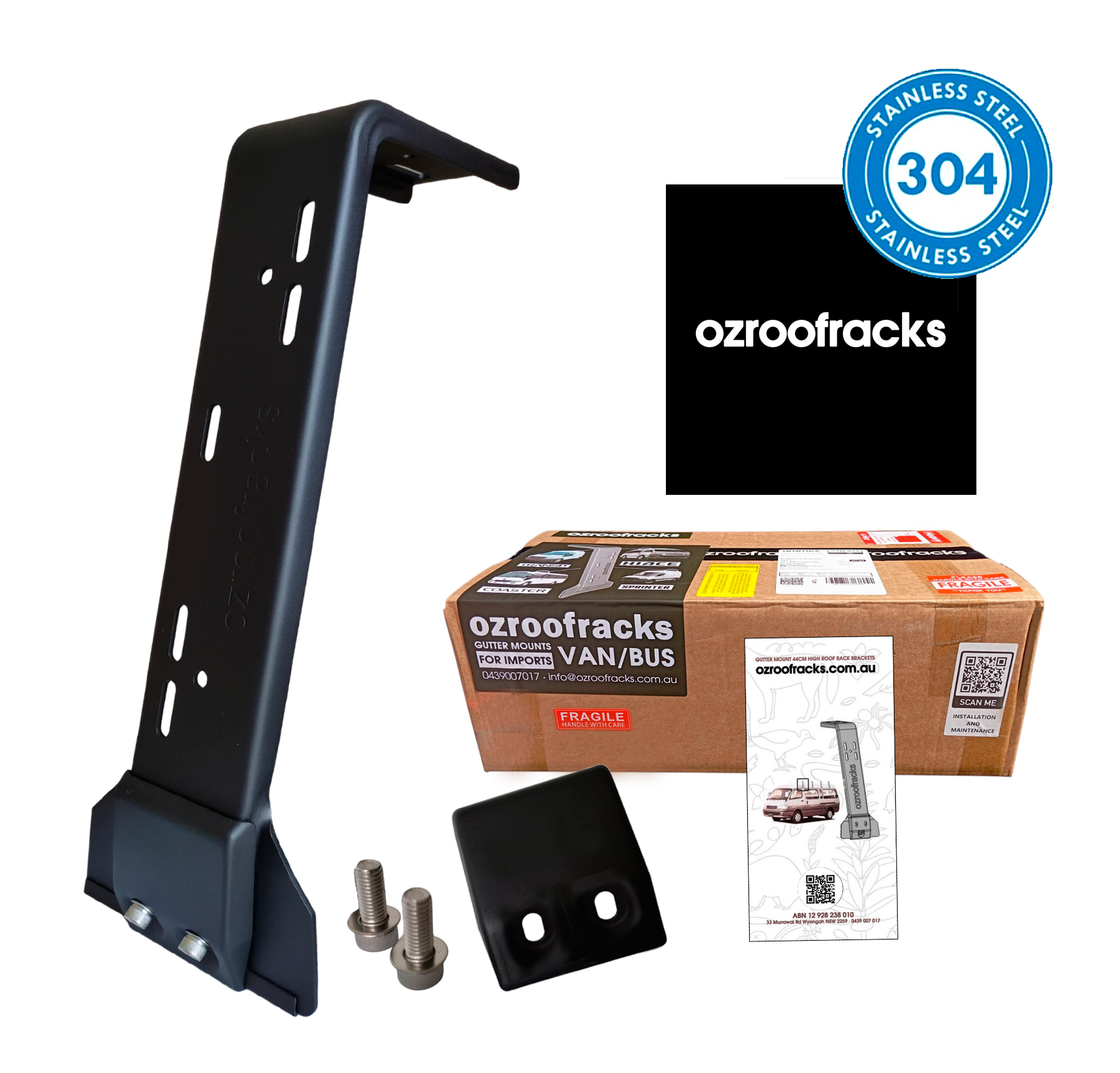 OZ41MS Stainless Steel Multislot Bracket 41CM Ozroofracks