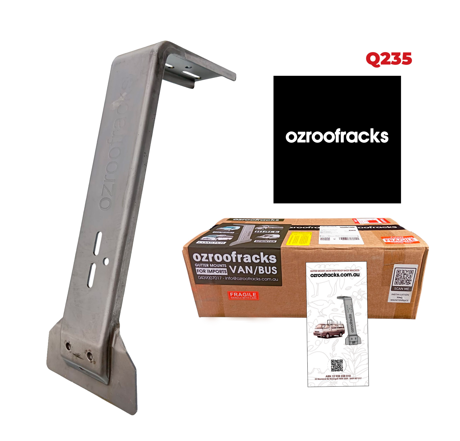 OZ44LS-BS Bare Carbon Steel Brackets 44CM Ozroofracks